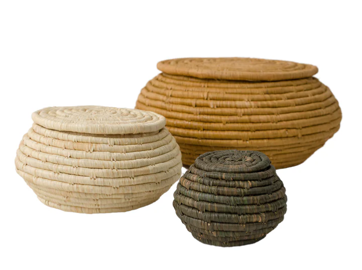 Lidded Baskets - Set of 3