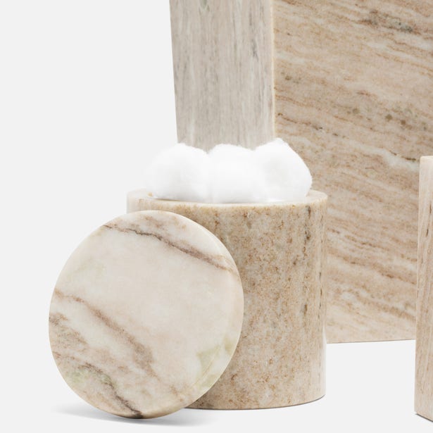 Athlone Canister, beige marble