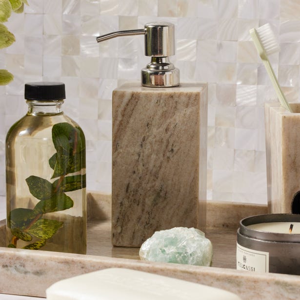Athlone Soap Pump, beige marble