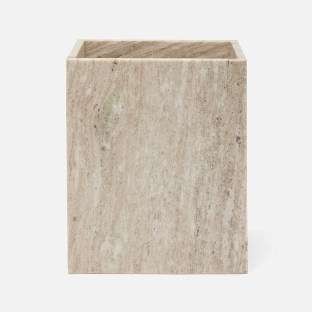Athlone Wastebasket, beige marble