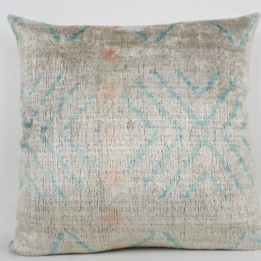 Handmade Ikat Silk/Velvet Pillowcase 20"x20"