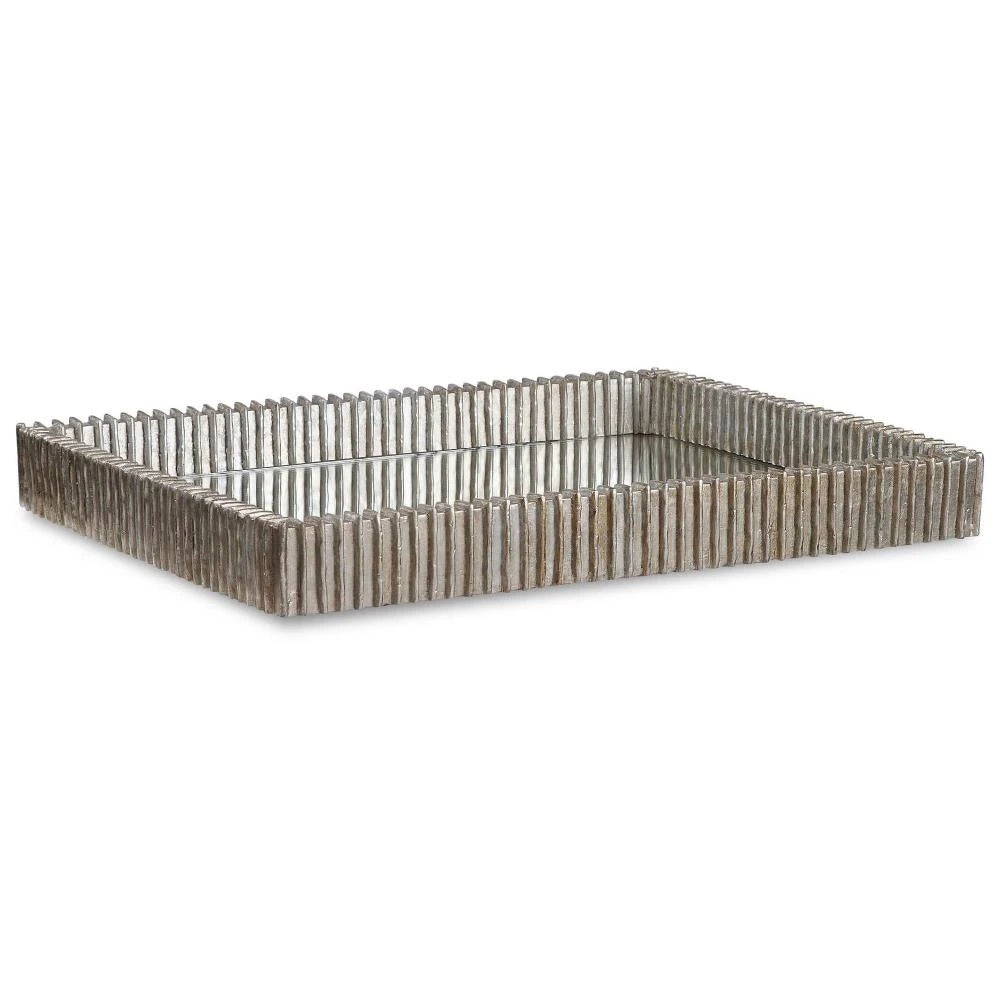 Silver Leaf Mirrored Tray, Talmage