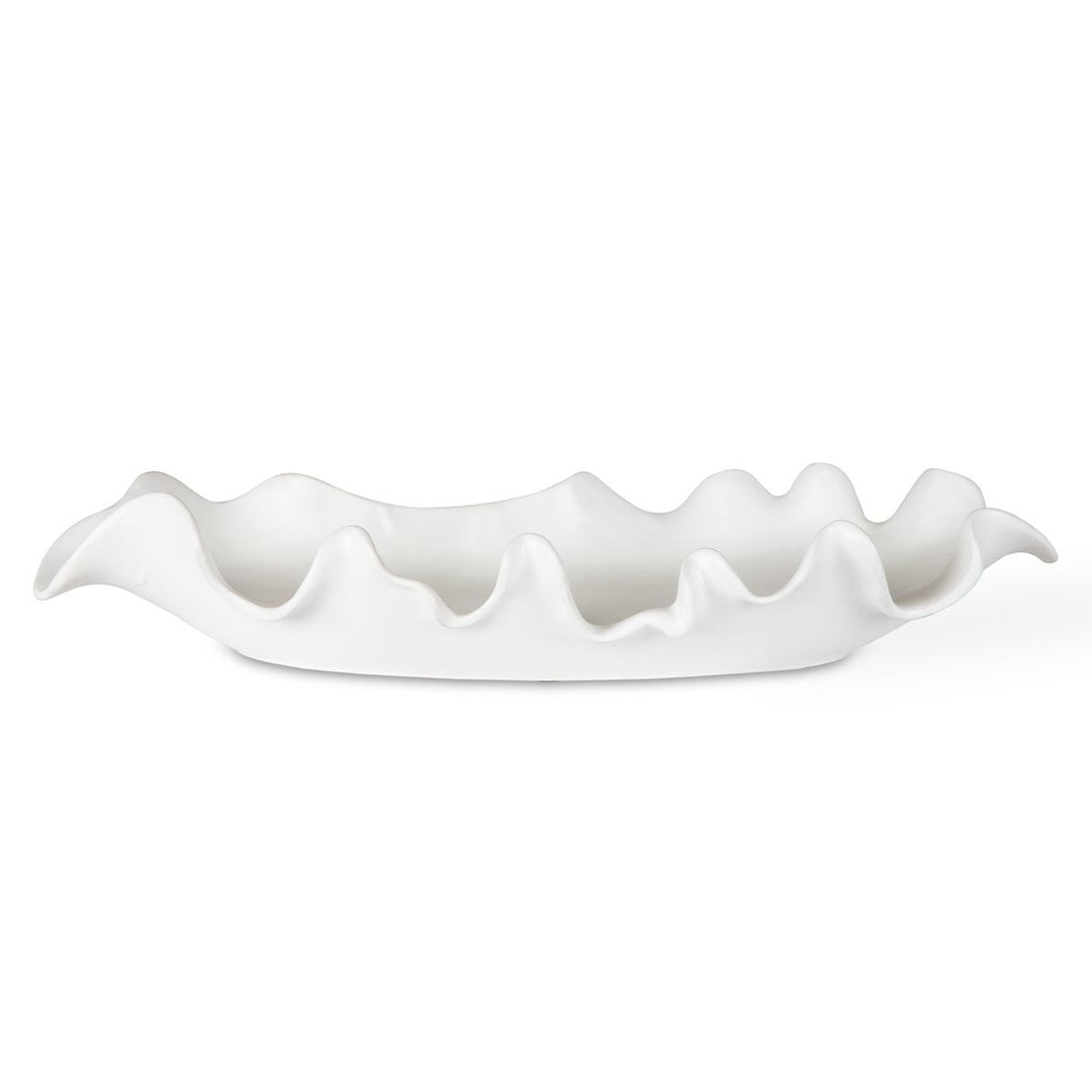 Ruffled Ceramic Outdoor Bowl