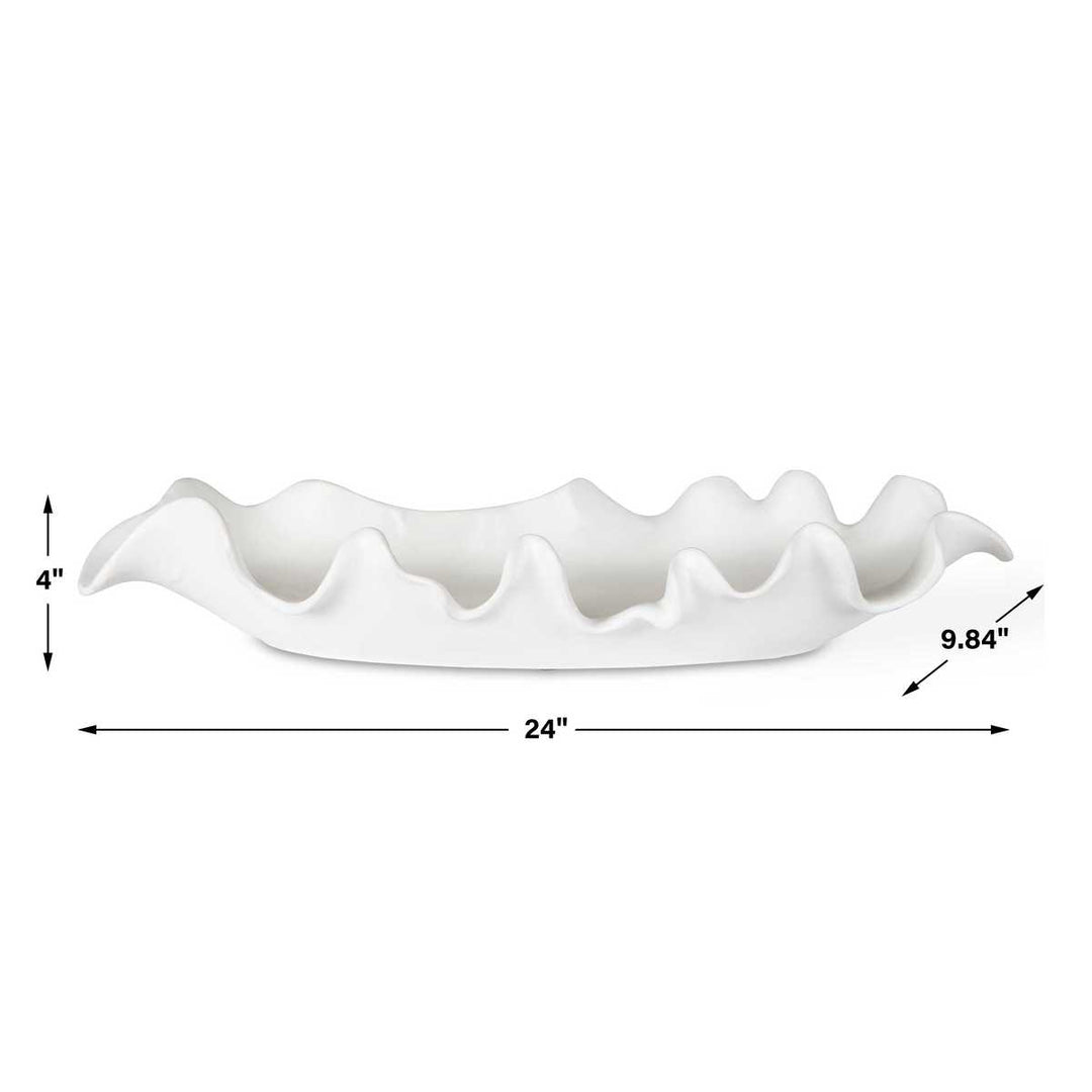 Ruffled Ceramic Outdoor Bowl
