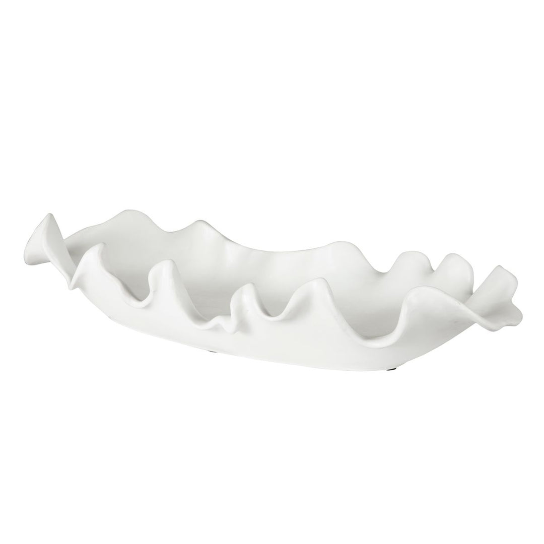 Ruffled Ceramic Outdoor Bowl