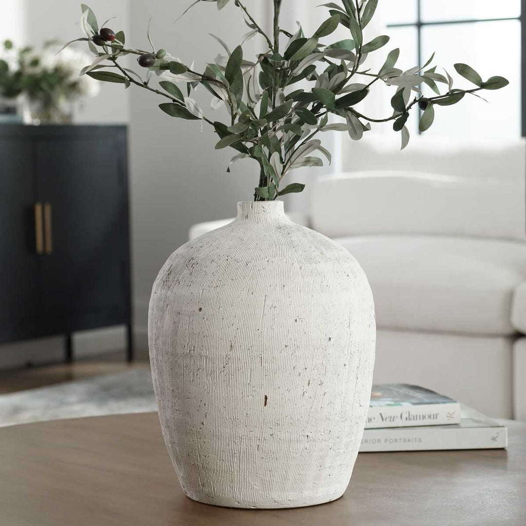 White Floreana Vase, Medium