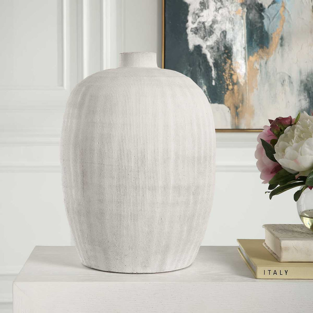 White Floreana Vase, Medium