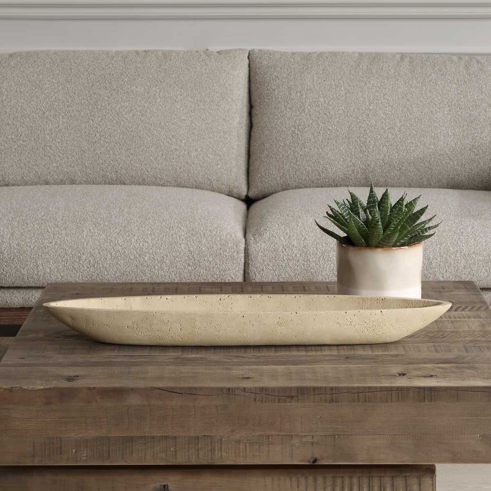 Long Tabletop Stone Vessel Bowl