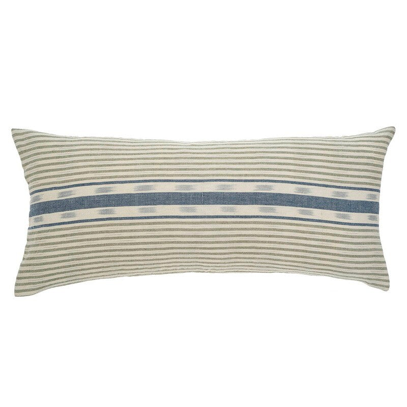 Seaview Striped Linen Lumbar Bed Pillow