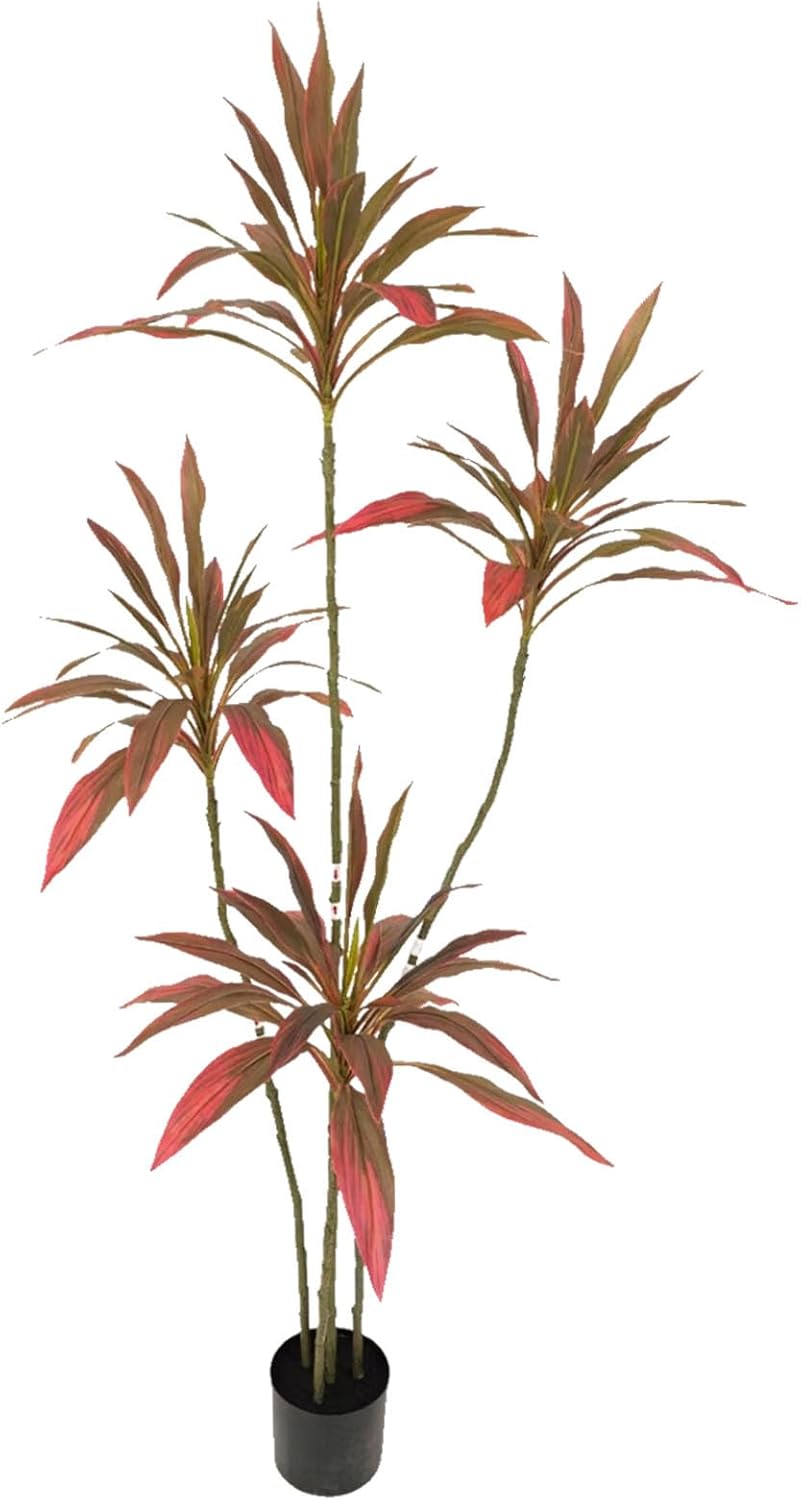Faux Cordyline Plant (red)