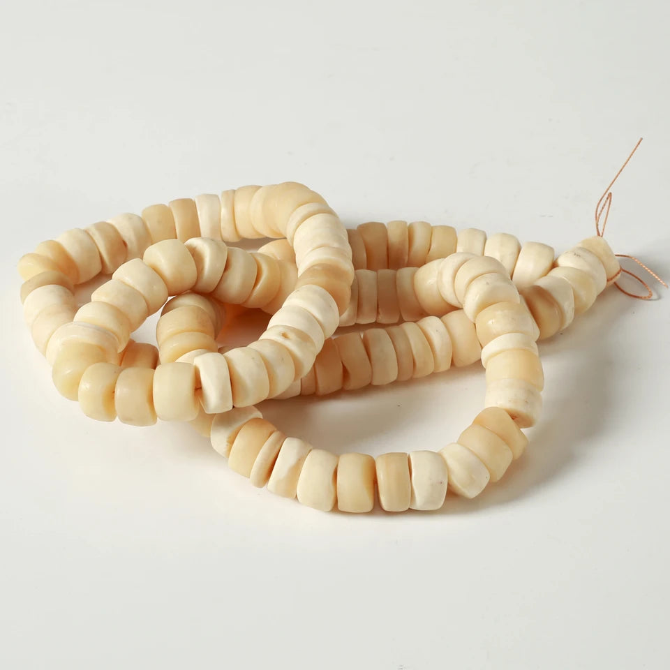 Neutral Bone Beads 21" Long