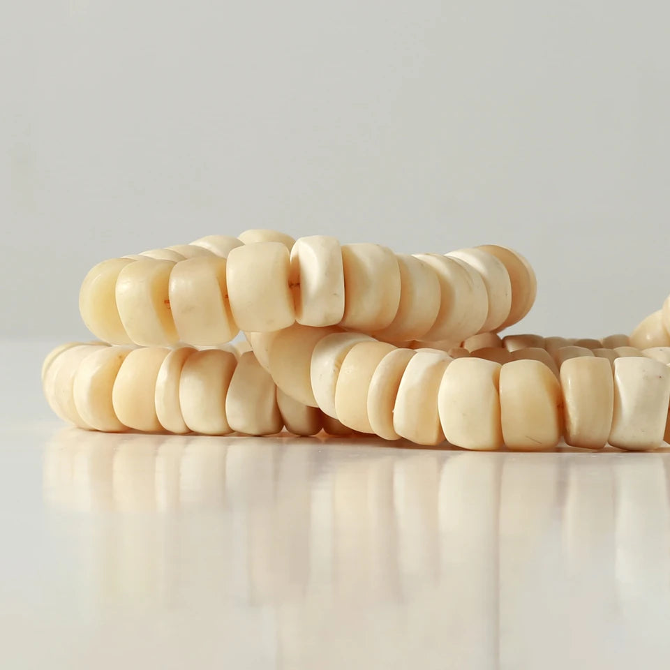 Neutral Bone Beads 21" Long