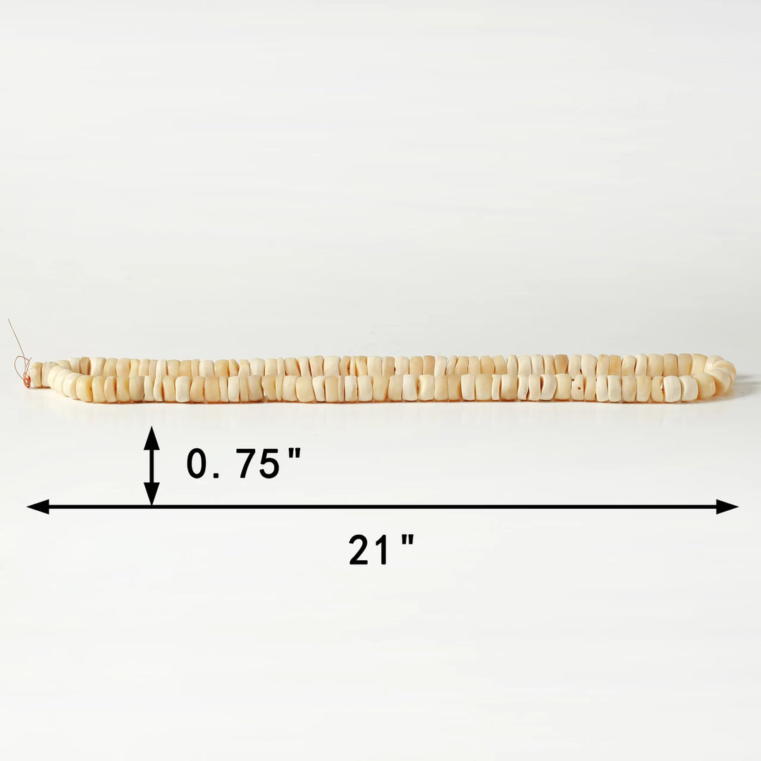 Neutral Bone Beads 21" Long