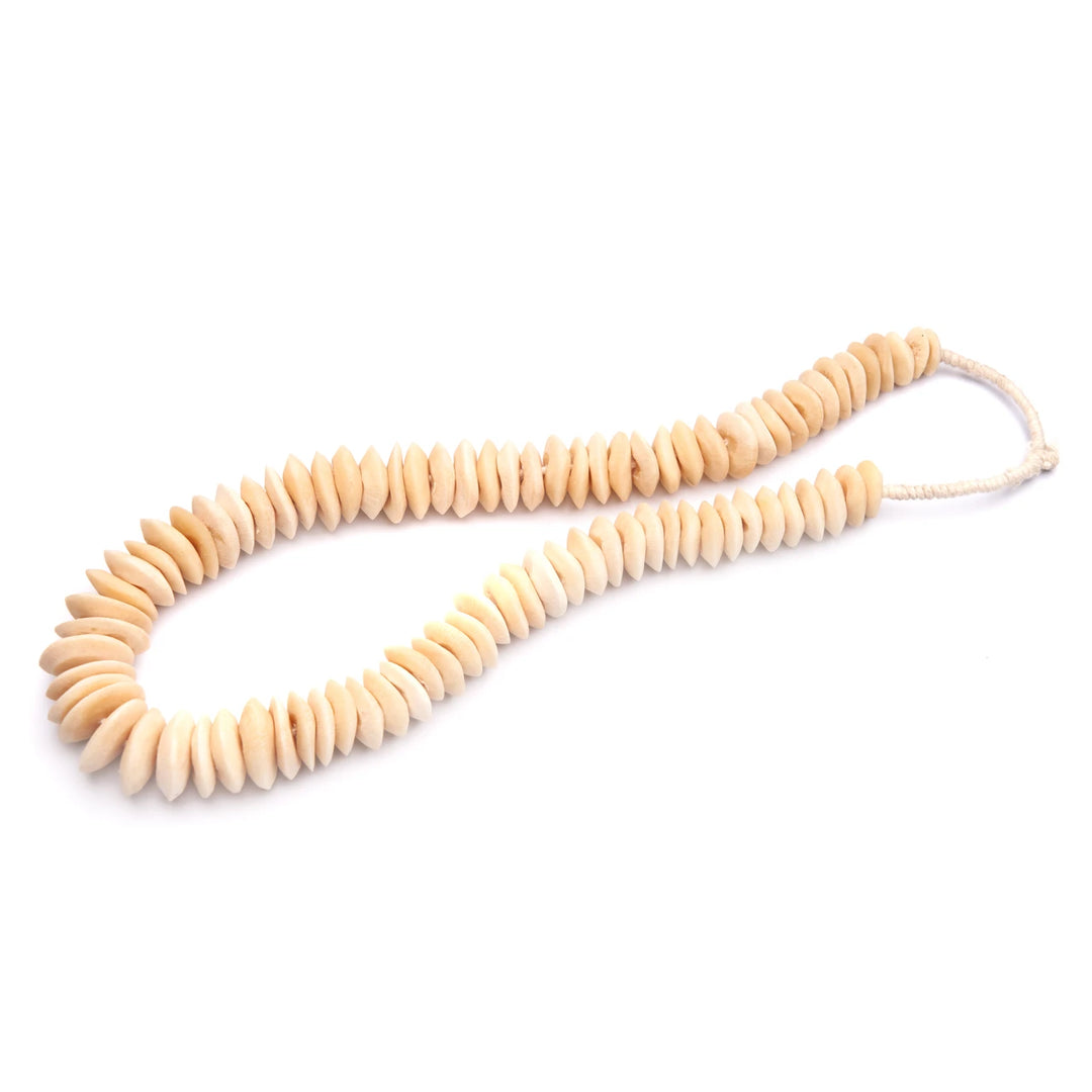 Africa Bone Bead Flat Conical 15" Necklace Chain