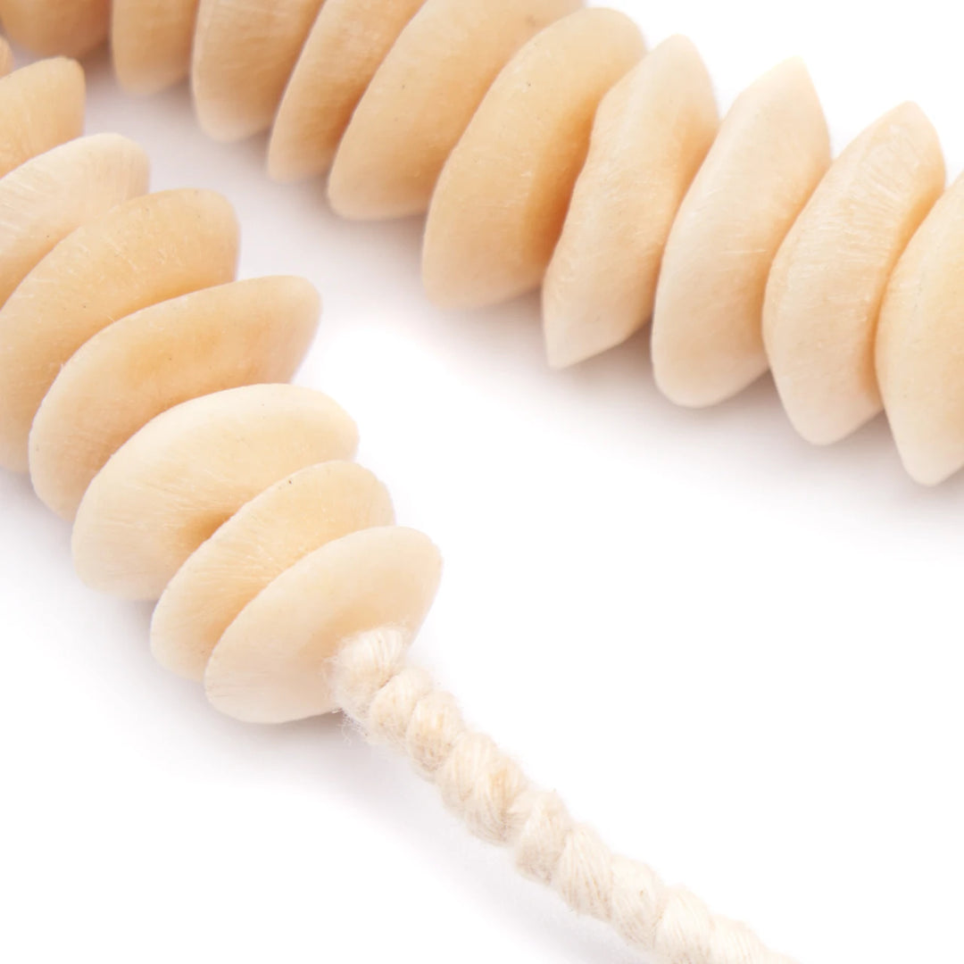 Africa Bone Bead Flat Conical 15" Necklace Chain