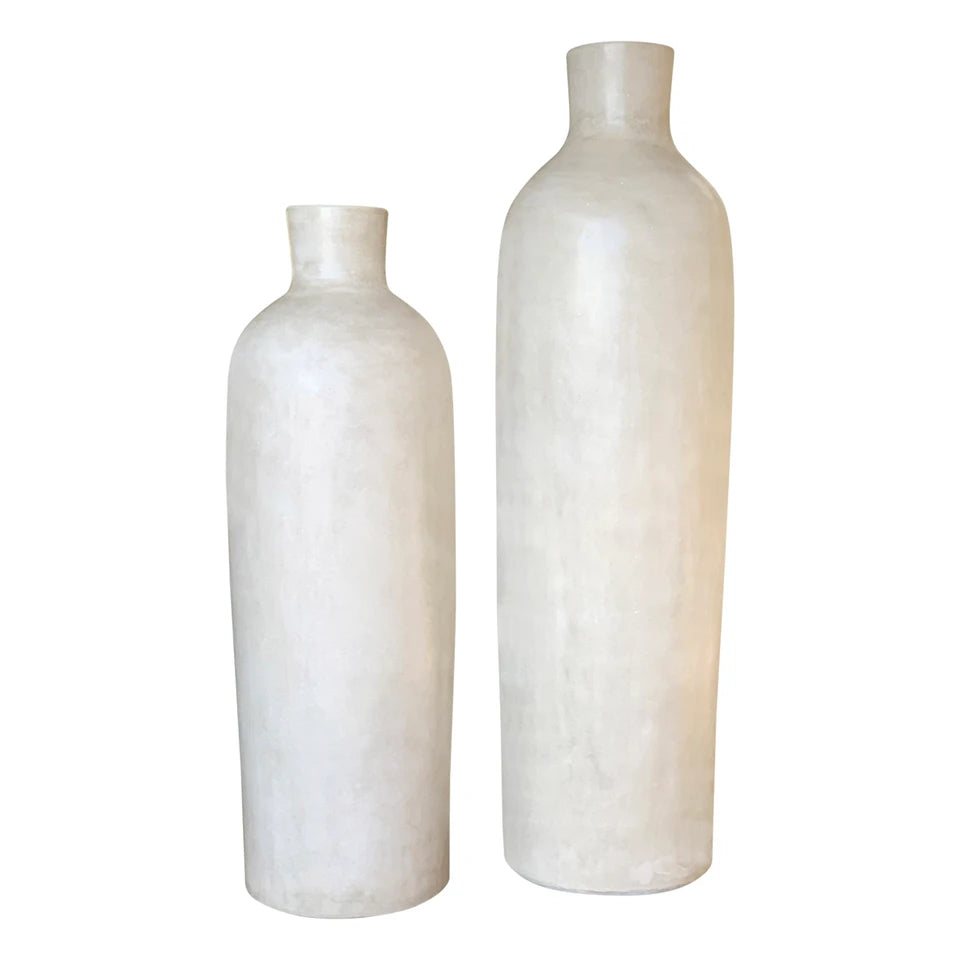 39" Hopson Cement Light Gray Bottle Vase