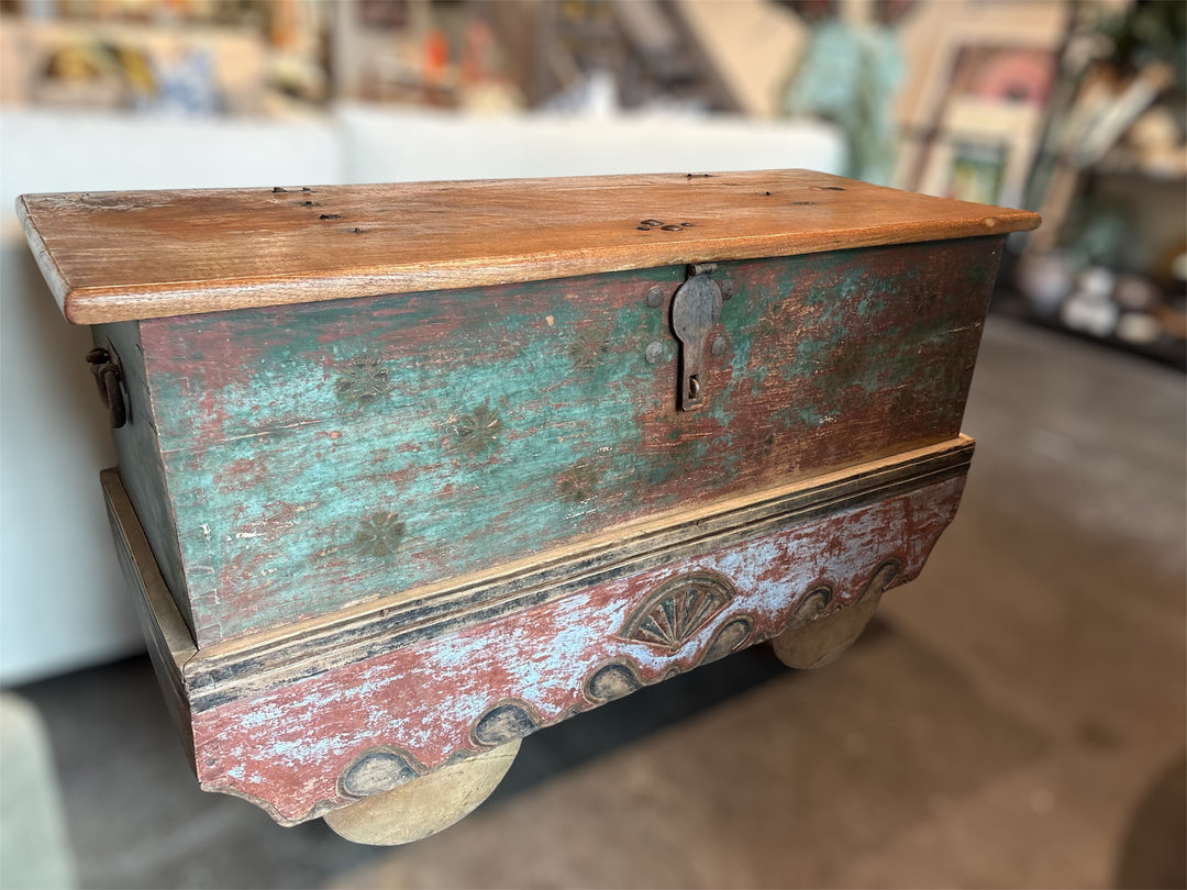 Antique Hand-Carved Grain Chest
