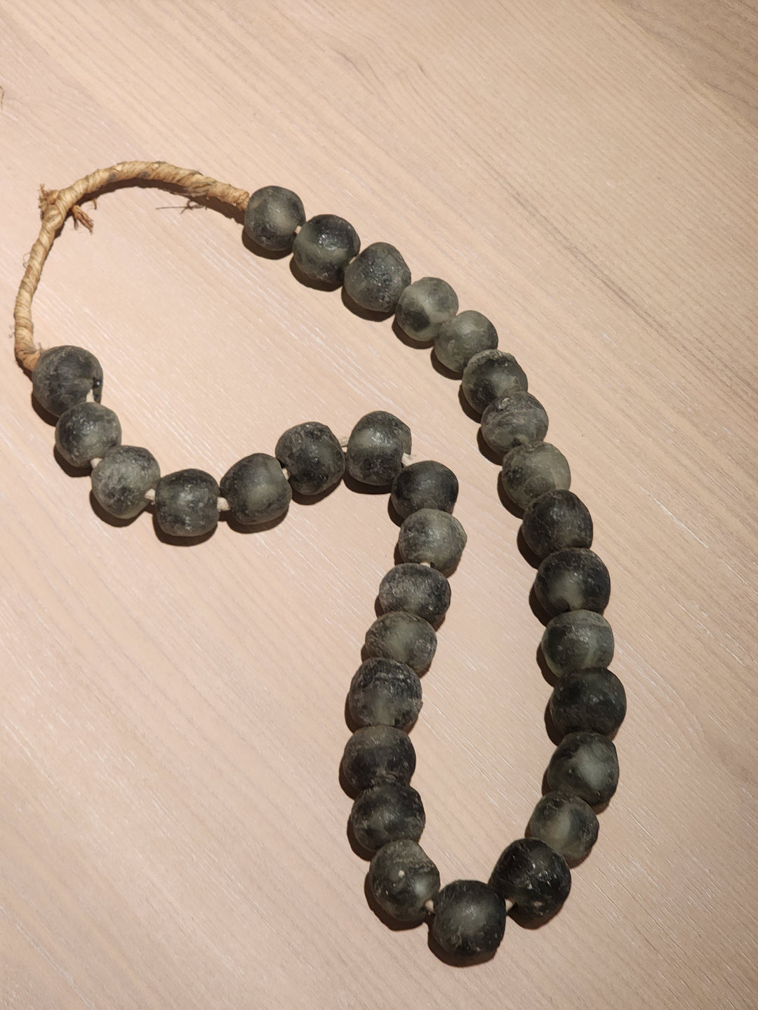 Medium Charcoal Glass Bead Strand