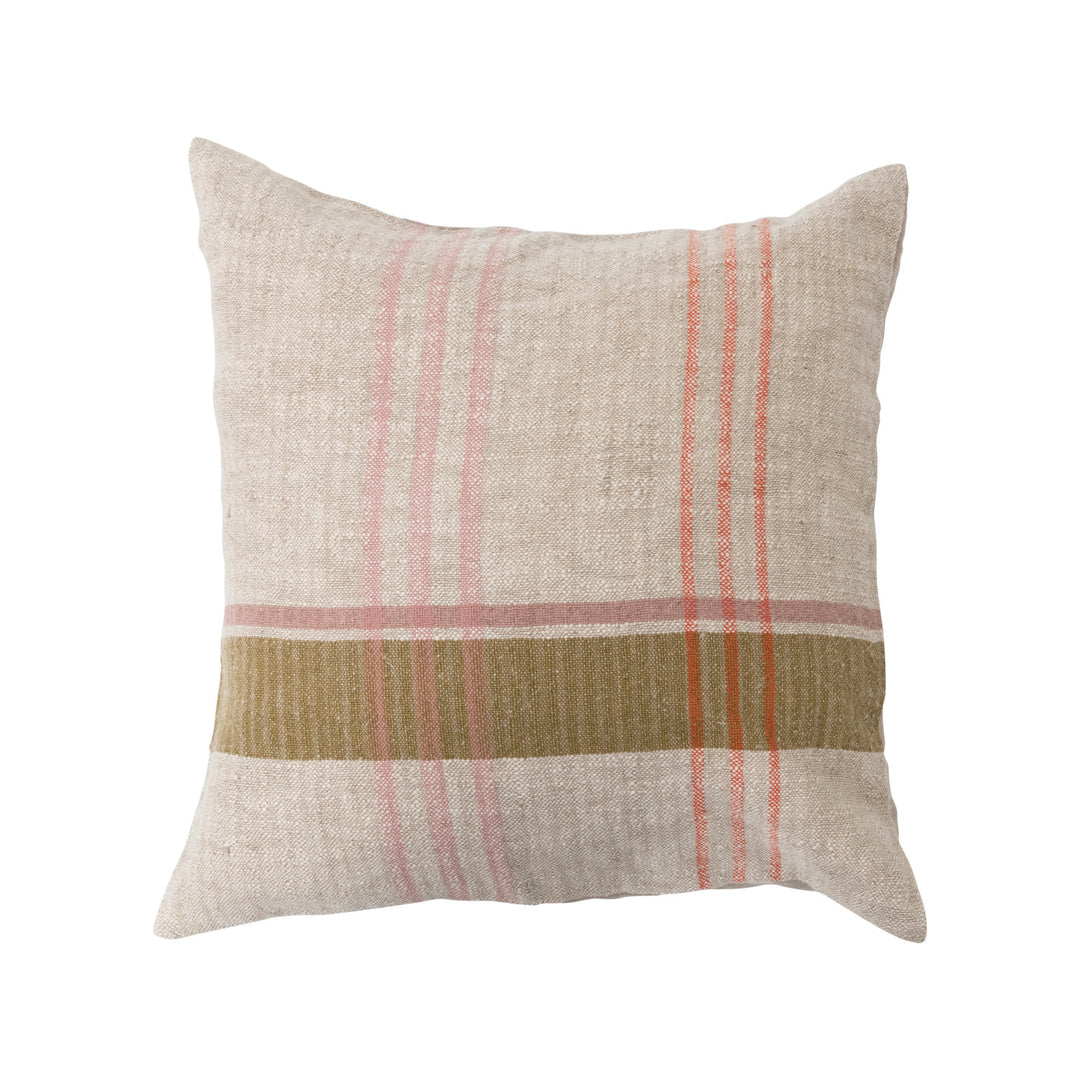 Cotton + Linen Plaid Pillow