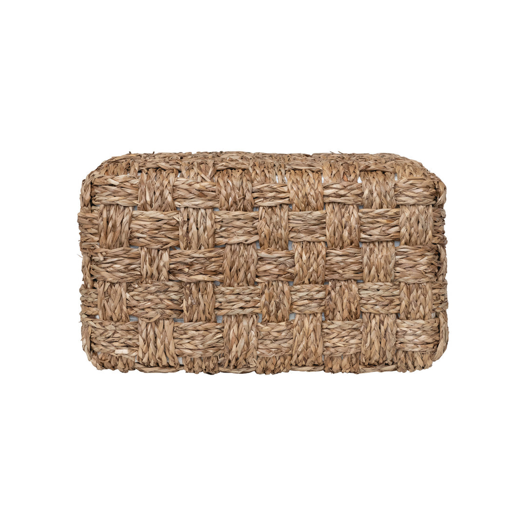Hand-Woven Seagrass Pouf