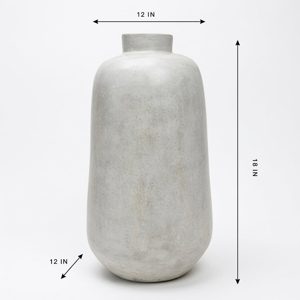18" Hopson Cement Vase Light Gray