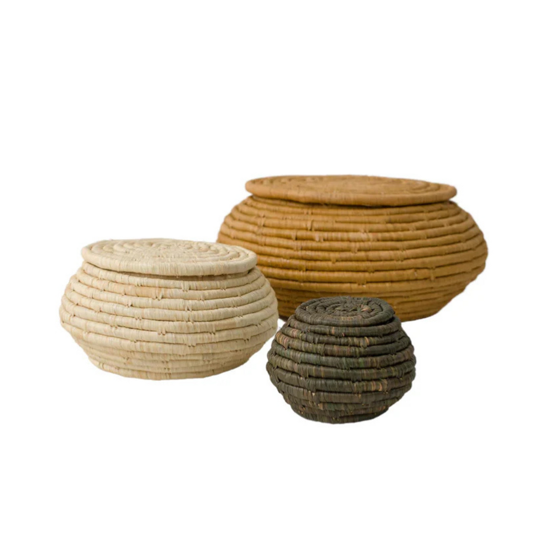 Lidded Baskets - Set of 3