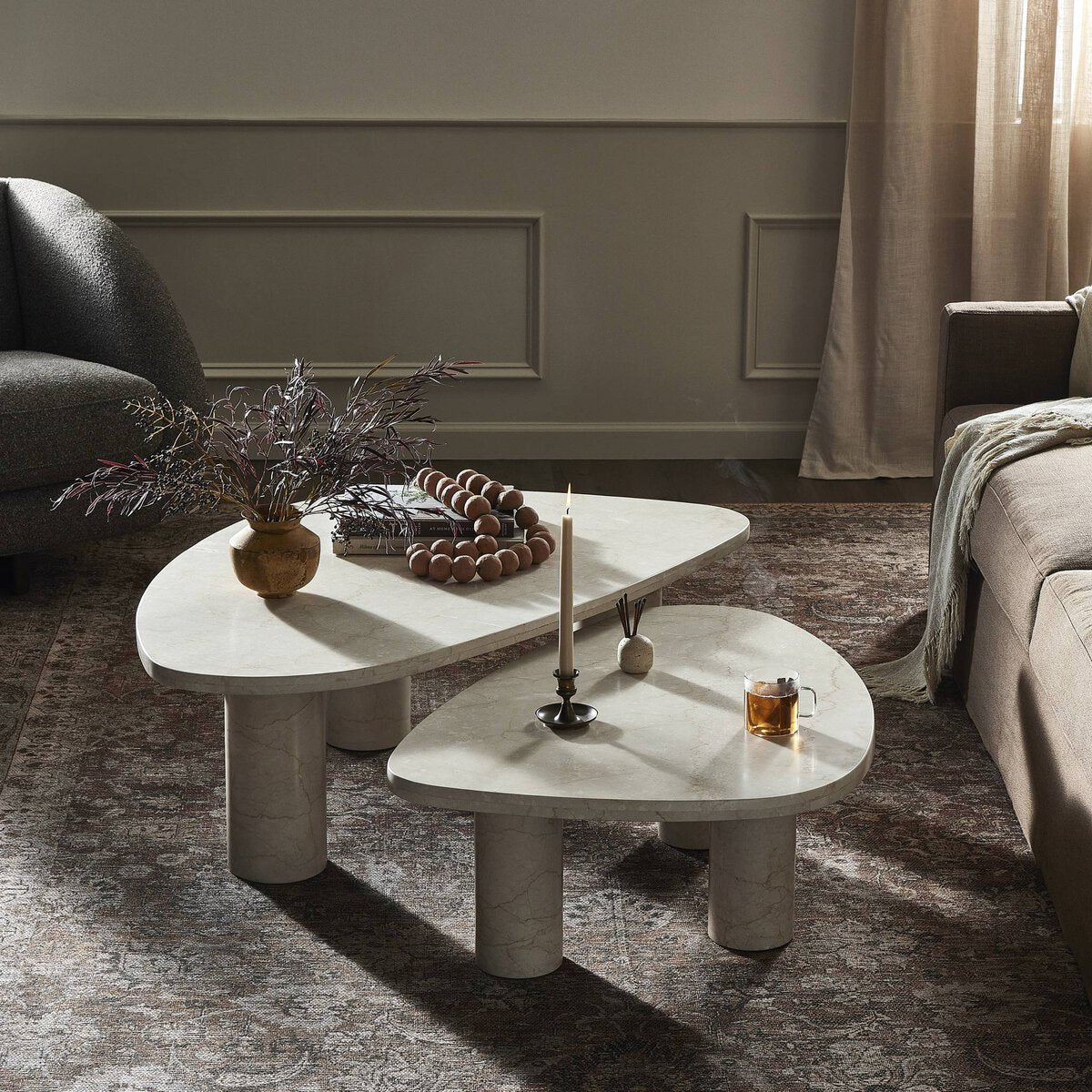 Crema Marble Coffee Table Set – ROOST Design Hale