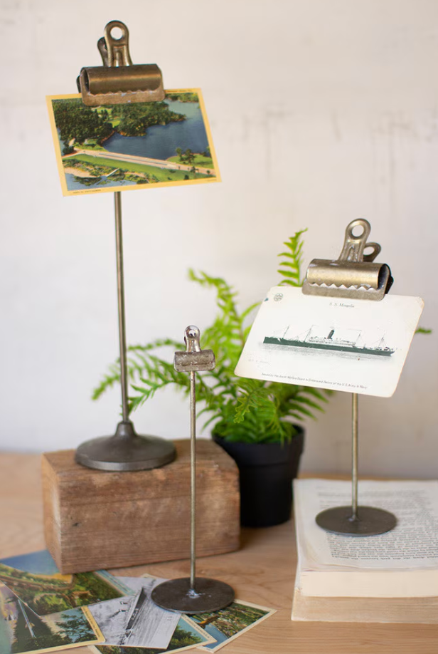 SET OF THREE METAL NOTE CLIPS