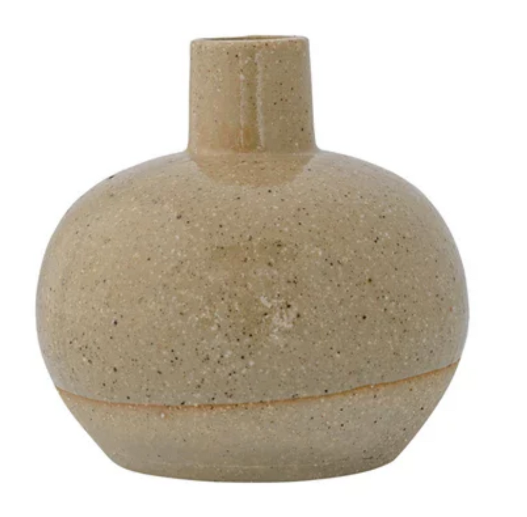 Stoneware Vase with Sand Finish, 2 Colors