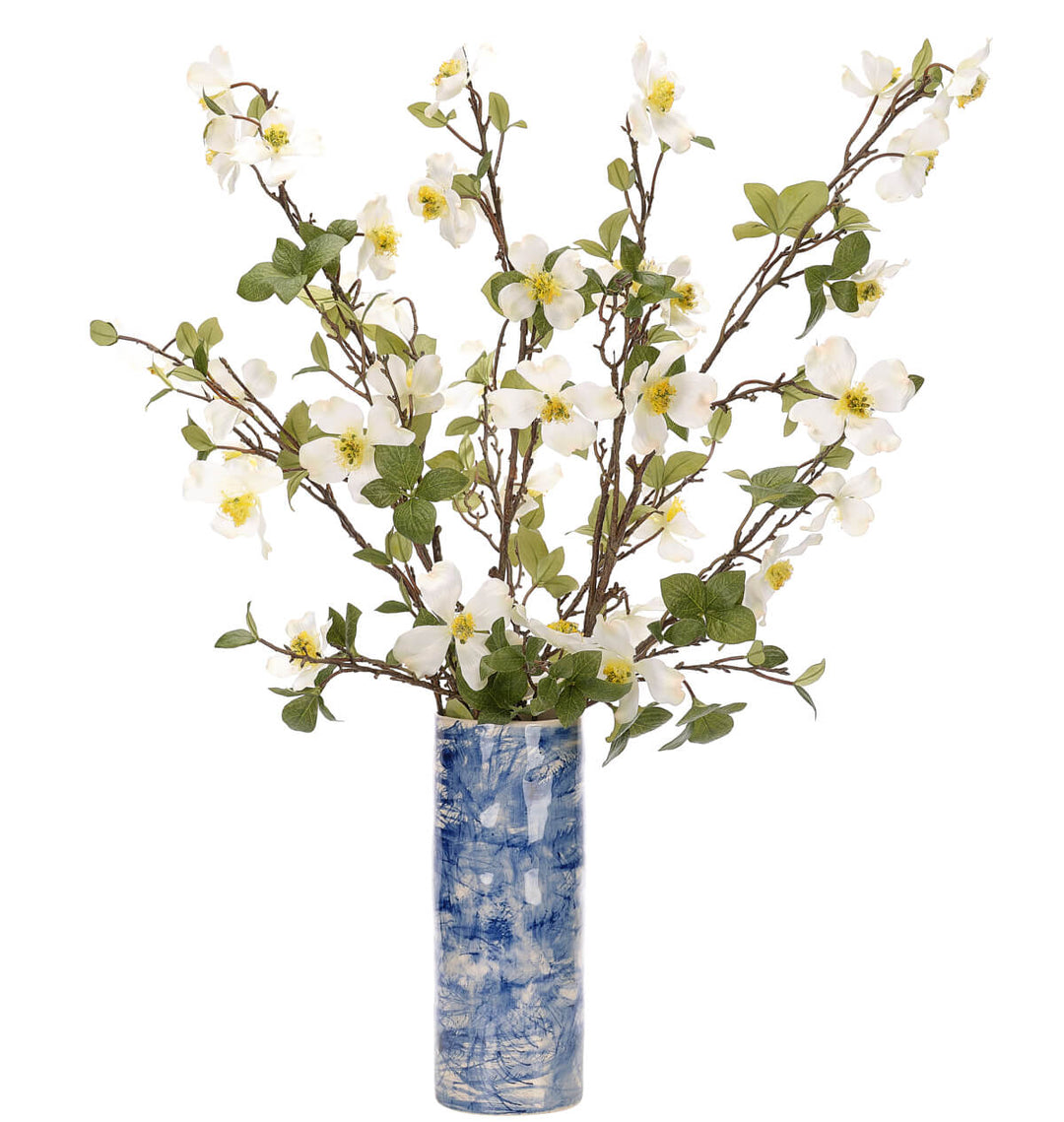 White Dogwood Branches in Vase