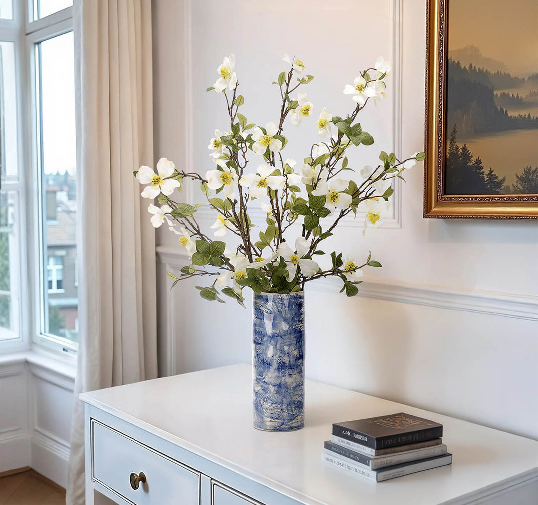 White Dogwood Branches in Vase