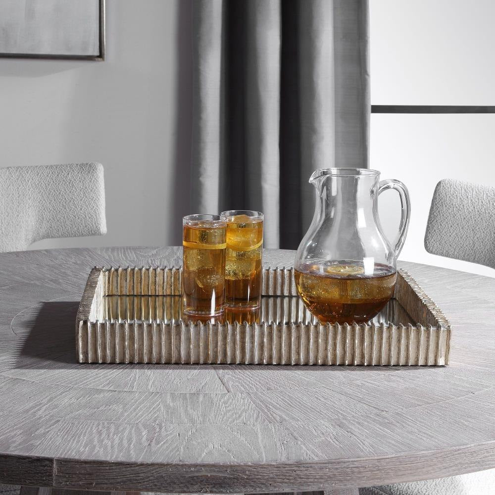 Silver Leaf Mirrored Tray, Talmage