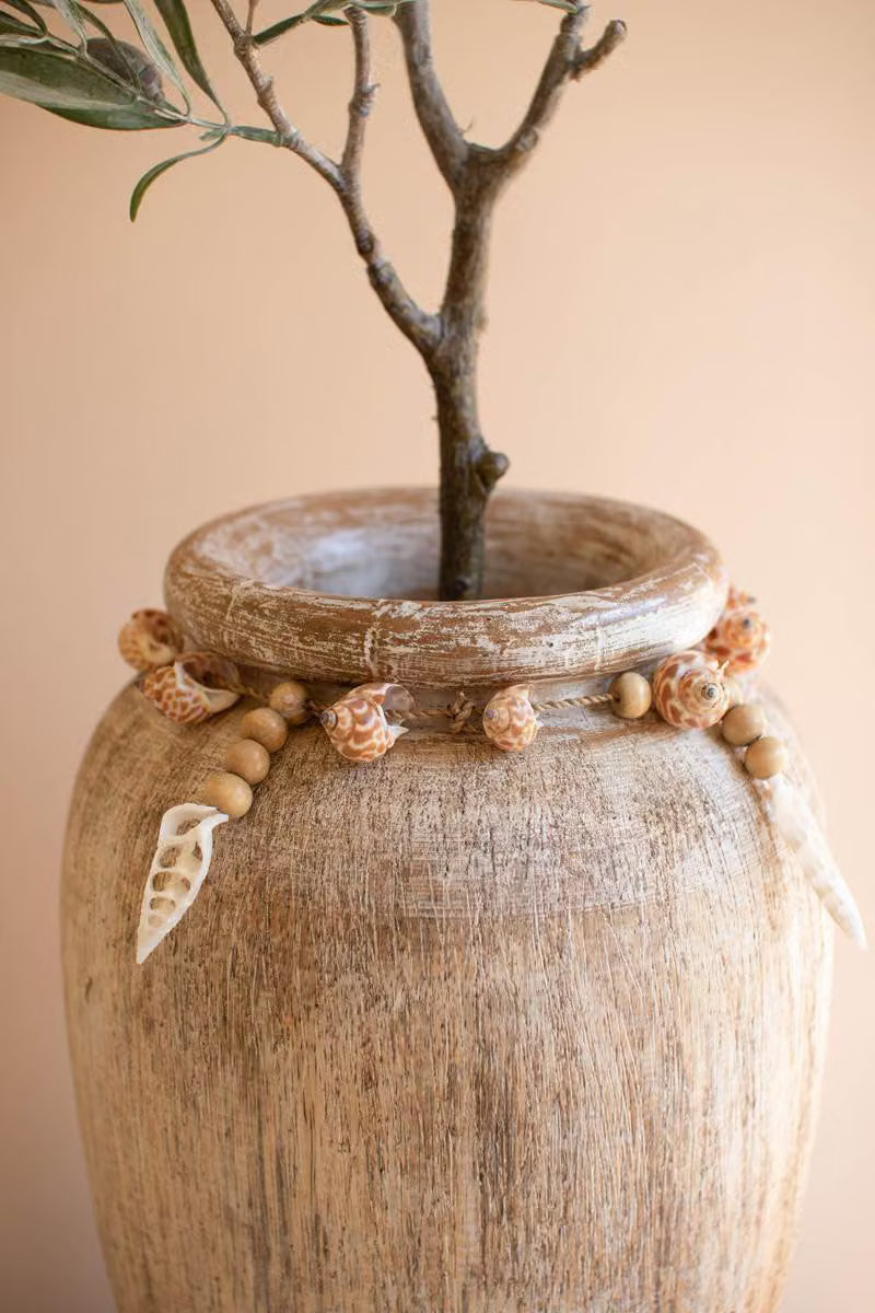 Shell Wood Vase
