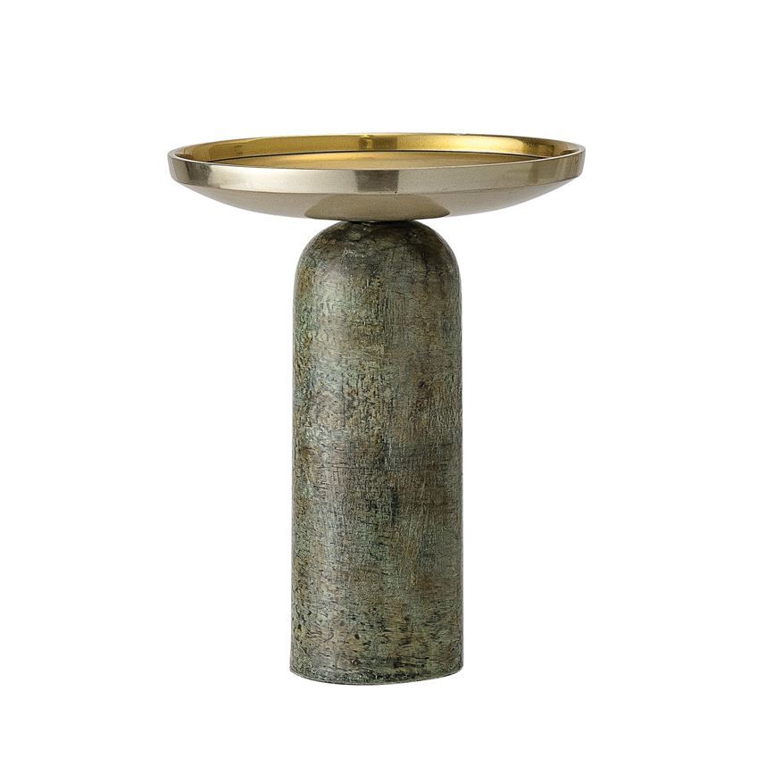 Cast Aluminum Candle Holder in Verdigris