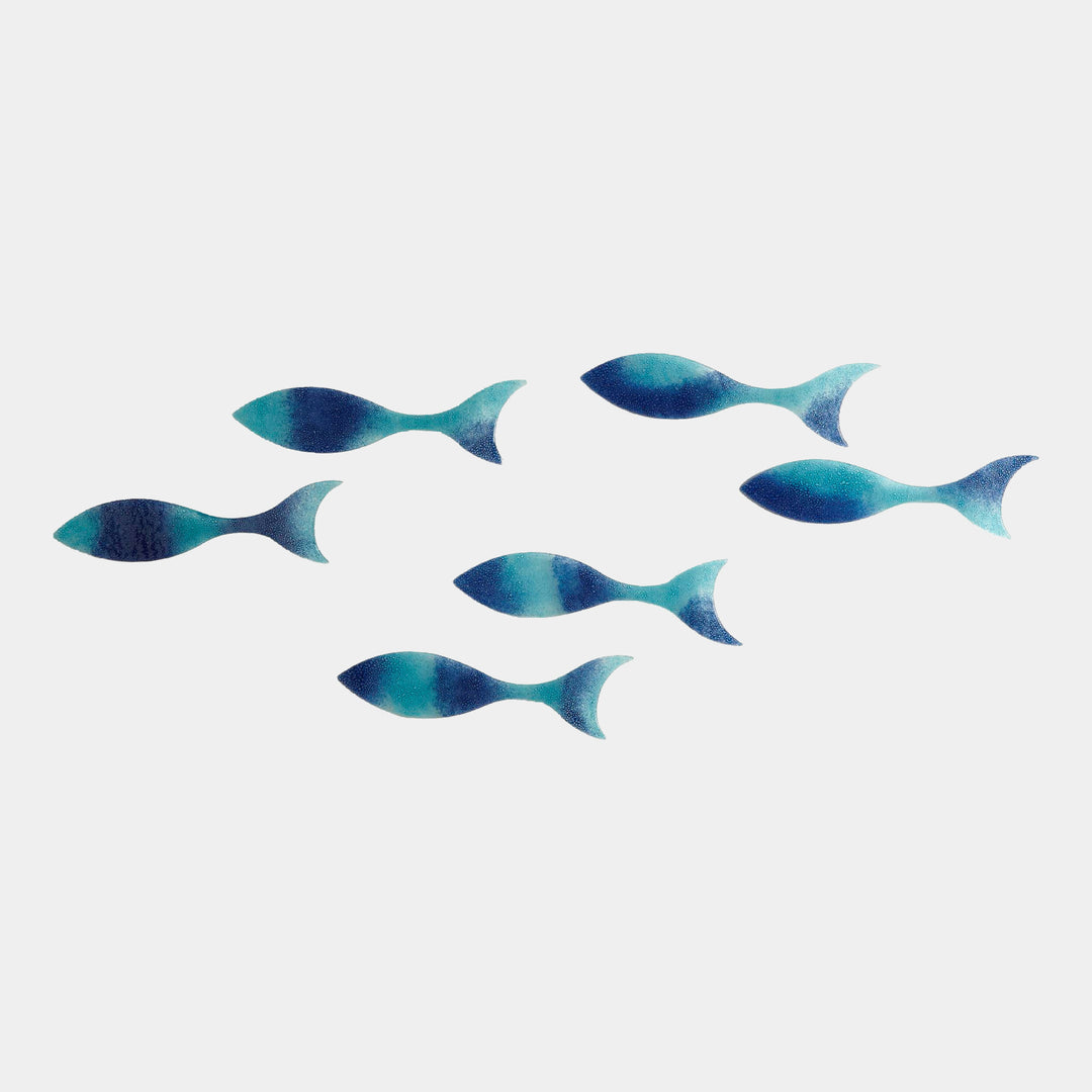 SET 6 GLASS WALL FISH